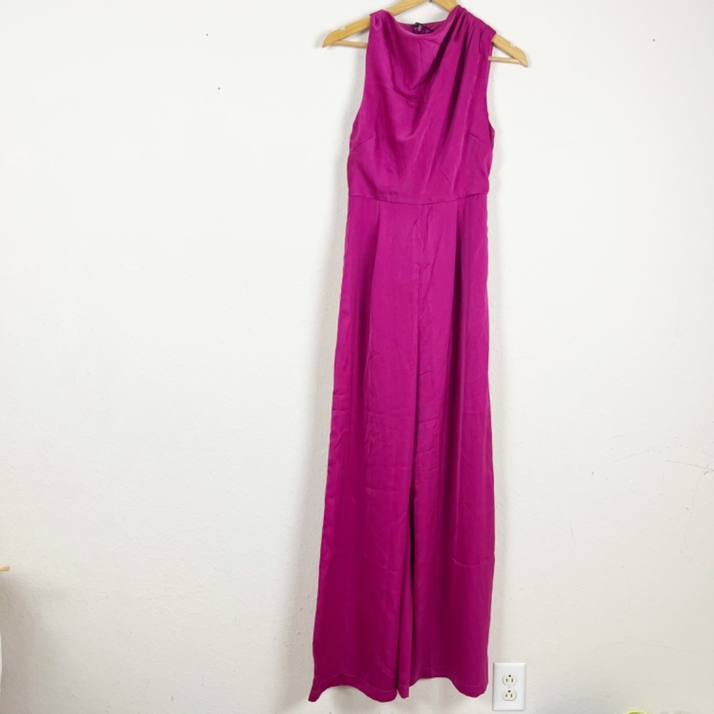 Do + Be Cowl Neck Trim Pink Jumpsuit Size Small